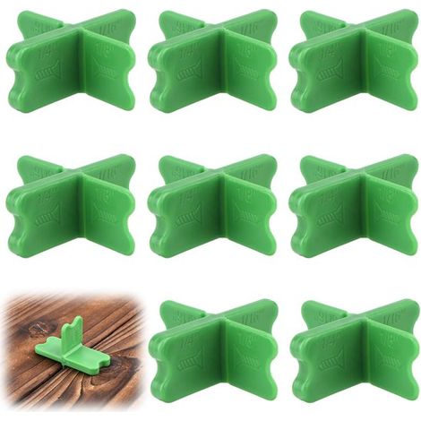Herramienta separación tarimas 8 piezas 4 grosores, tablas tarimas ABS separación tarimas plástico duradero madera, madera dura PVC compuesto (1/5)