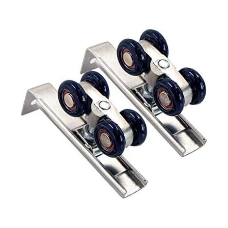 2Pcs 70x14x38mm Sliding Door Roller Cupboard Pulley - Sliding Door Hardware Aluminum Alloy Sliding Profile For Interior, Passage, Wood, Glass Sliding Doors