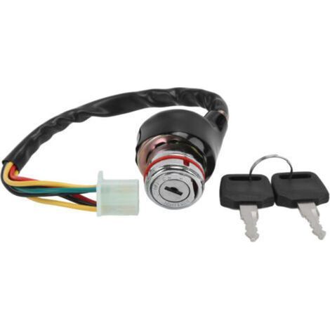 Interrupteur d'allumage 9 trous 6 fils avec 2 clés Compatible VTT chinois 50cc à 125cc Installation simple et durable (1/5)
