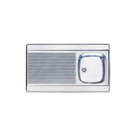 Lavello in acciaio inox da posizionare sul tavolo con tappo 1 vasca 1 sgocciolatoio 900x600.