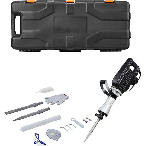 Mophorn Martillo Demoledor Eléctrico 2800 W 1200 BPM, con Cinceles Puntiagudo y Plano, Incluye Estuche, Guantes y Gafas de Protección, Ideal para Hormigón, Ladrillos, Azulejos y Cimientos