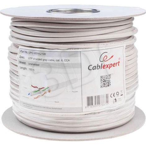Gembird CAT6 UTP 100m cable de red U/UTP (UTP) Gris