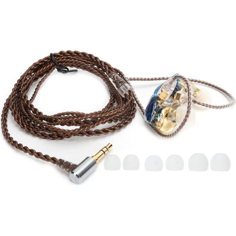 Kabelgebundener dynamischer HiFi-Kopfhörer aus Kunstharz für DIY-E-Sport-Gaming, blaues Headset (1/5)