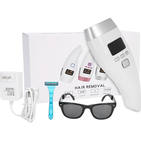 IPL Épilateur Lumière Pulsée Ice Sense 990000, Corps Visage Femme Homme, Argenté, Prise US 110-240V, Sans Douleur Durable (1/5)