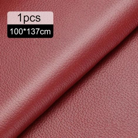Cuir Autocollant,100x137cm Kit Patch de Réparation en Cuir Auto-adhésif,pour Sièges D'auto,Canapés,Sièges de Bateau,Chaises - Vin (1/4)