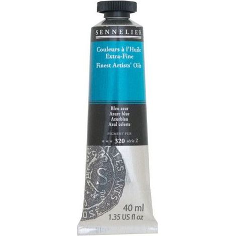 Couleurs à l'huile - Sennelier - Azure Bleu - 40ml - Pigments naturels - Finition satinée