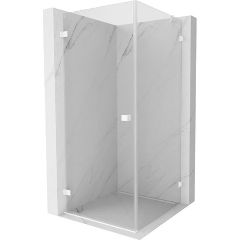 Mexen Lunar-B Duschtür Kabine links 100 x 100 cm, transparent, weiß - 832-100-100-20-00-L (1/5)