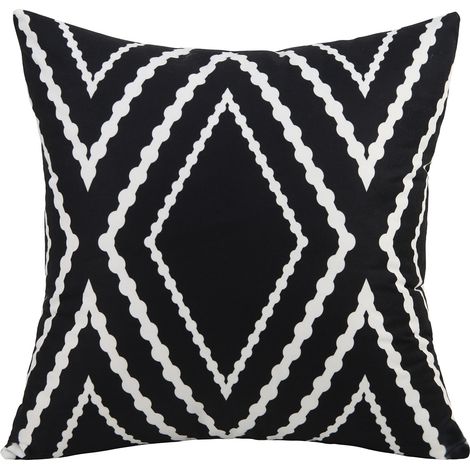 Lot de 2 Housses de Coussins en Décoratif Canapé Taie d'oreiller Motif Géométrique Rayures Housse Coussin Noir et Blanc Moderne Taie d'oreiller Decoration Maison Salon Chambre pour Canapé 45x45