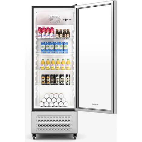 Klarstein GrandCooler nevera para bebidas  270 L  iluminación LED  con ruedas  4 estantes