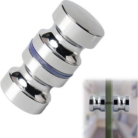 1 poignée de porte de douche cylindrique, bouton de porte de douche en alliage d'aluminium, design moderne pour salle de bain et portes en verre (1/5)