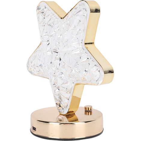 Lampe de chevet étoile sans fil rechargeable, 3 couleurs, intensité variable, batterie 1200 mAh, veilleuse cristal (1/5)