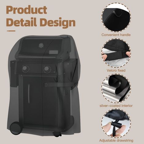 Copertura impermeabile per teglia/grill, resistente ai raggi UV e alla pioggia, in tessuto Oxford resistente, dimensioni: 76,3 cm × 66,3 cm × 109,2 cm (1/5)