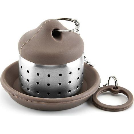 Infuseur à thé en acier inoxydable pour thé en vrac avec plateau égouttoir inclus et passoires à thé (1/4)