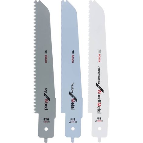 Bosch – Lame de scie sauteuse 2608656934 – Set de 3 lames pour bois et métal – SDS-clic pour changement rapide – Coupe précise et nette