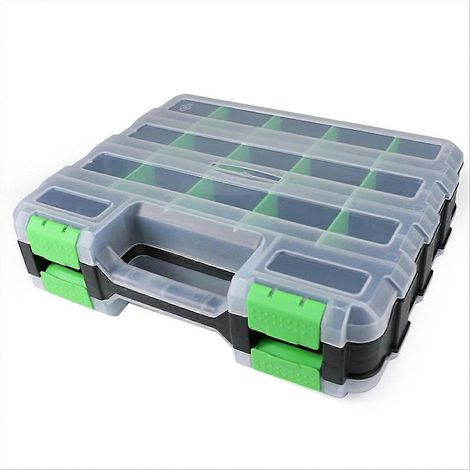 Multifunktionale Aufbewahrungsbox mit 34 Fächern für Werkzeuge, Muttern, Kleinteile und Schrauben. (1/5)