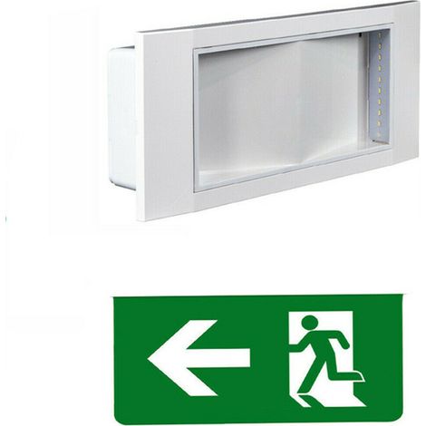 FEU DE SORTIE DE SECOURS FLÈCHE GAUCHE DIRECTION LED LUMIÈRE BLANCHE DE SÉCURITÉ