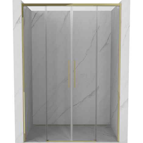 Mexen Rox Duschschiebetüren 140 cm, transparent, gold - 8C2-140-002-50-00