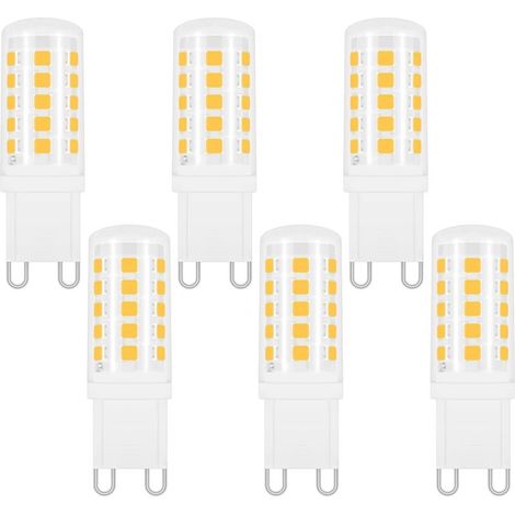 Ampoule G9 LED 4W Blanc Neutre 4000K, 400LM, Équivalent Halogène G9 40W 33W, 360 Degrés, AC 220-240V, LED Lampe Neutre pour Lumière Miroir, Lampe de Table, Non-dimmable, lot de 6 [Classe énergétique D
