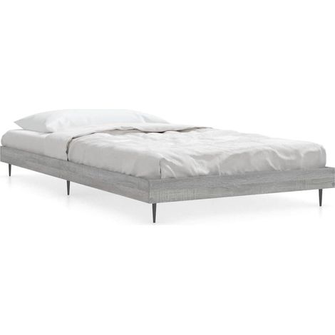 Lit simple Lit adulte Cadre de lit sans matelas sonoma gris 90x200 cm (1/5)