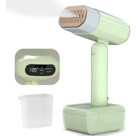 Tragbares 2-in-1-Dampfbügeleisen mit 5 einstellbaren Temperaturstufen und LED-Anzeige, geeignet für Zuhause, Büro und Reisen.