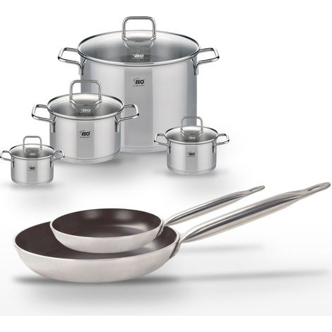 Lot de 2 Poêles 24/32 cm et 4 Faitouts Elo Bistro Line (1/4)