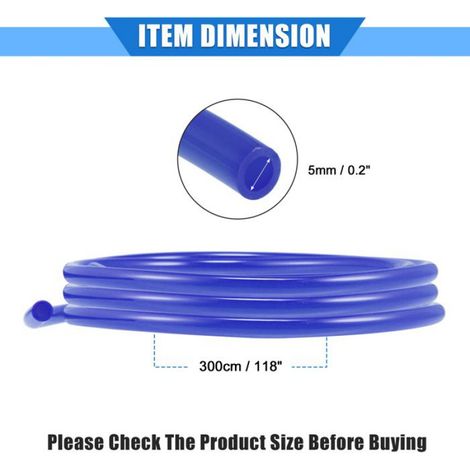 Tuyau de frein 2Pcs Carburant Évent Ligne Tuyau, 118" Universel pour ATV Polyuréthane Bleu (1/5)