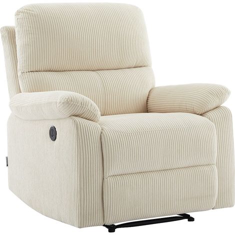 Poltrona relax elettrica in Velluto a coste Beige  - LUNANO