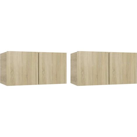 vidaXL Muebles de salón colgantes 2 uds roble Sonoma 60x30x30 cm (1/2)