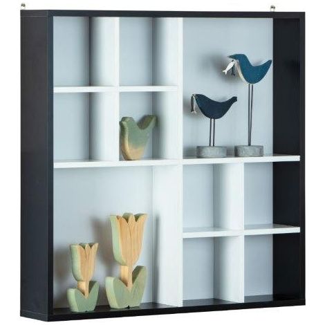 Libreria Inter Link da parete in laminato nero/bianco dim.70x13x70 cm (1/5)