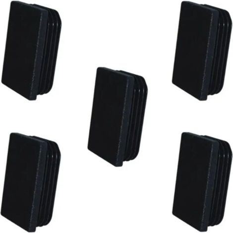 5x embout de tube rectangulaire rentrant 40x20mm noir plastique chaise meuble cache - Black (1/2)