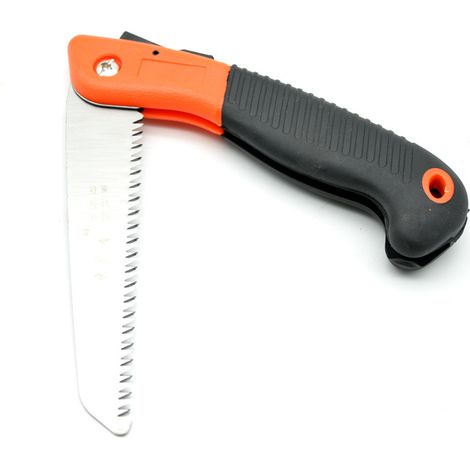 Scie à main pliante, scie de camping/d'élagage avec lame pliante professionnelle robuste de 7 pouces (orange) (1/3)