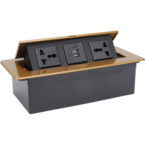 Bloc multiprise 2 ports USB et prises électriques 250V, boîtier de connexion pour bureau et maison (1/5)