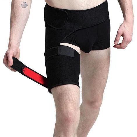 Ceinture de maintien lombopelvienne pour hanches et cuisses, gaine de contention réglable, soutien articulaire, taille M, noir, 1 pièce, pour sport et rééducation. (1/3)