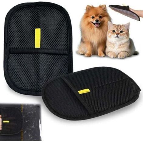 2 Pieces Cat Hair Glove, Double Sided Pet Hair Brush, Reusable Pet Hair Brush for Washing Dematting and Grooming, Cat Brush Glove for Sofa Furniture Carpet Car Seat (1/5)