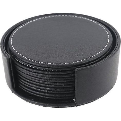6er-Set Untersetzer aus PU-Leder mit Halter, wasserdicht und hitzebeständig (1/5)