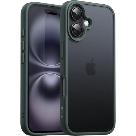 Handyhülle iPhone 16 6 1 Zoll Stoßfest Anti Fingerabdruck Dunkelgrün (1/5)