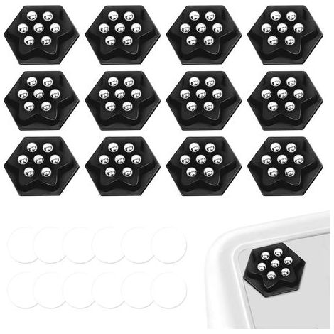 12 Pièces Petite Roulettes pour Meubles, Spetites Roulettes Adhésives, Roulettes en Silencieuses, Roulettes Pivotantes à 360 Degrés Roulettes à Billes, Mini Roulettes pour Tables de Nuit et Poubelles (1/5)