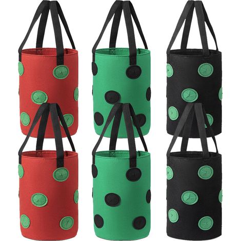 Panier suspendu pour plantes à 12 trous, sac de culture de plantes, panier de culture de plantes poreux (paquet mixte de 6 pièces) (1/5)