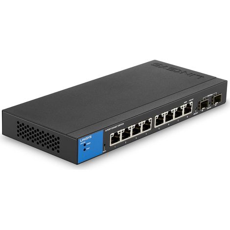 Switch Manageable 8 ports Gigabit Ethernet avec 2 Ports Gigabit Uplink SFP (1/5)