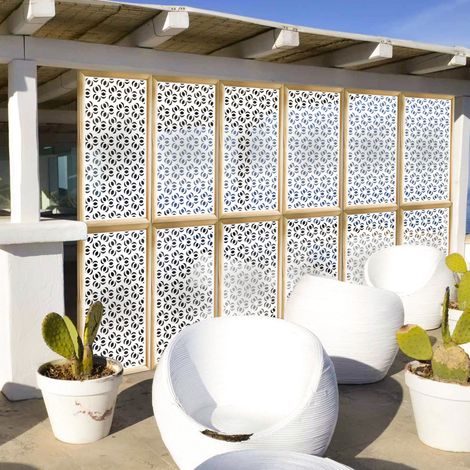 ELLISSE - Modules décoratifs en bois et PVC - Couleur : blanc - Dimension : 47x94 cm