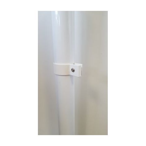 Cloture & Jardin – Colliers simples de fixation pour poteaux ronds – Fixation universelle pour grillage rigide – Lot de 6 – Blanc RAL 9016