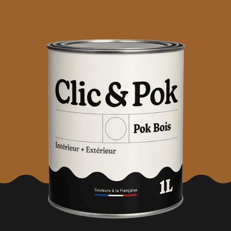 Peinture Bois Extérieur – POK BOIS - 1L - RAL 8001 - Brun terre de Sienne- Résistante aux intempéries - Ne s'écaille pas