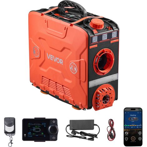 Chauffage Diesel 5-8KW DC 12 V/24 V, Réchauffeur de Stationnement Portable Tout-en-Un, avec Contrôle par Application Bluetooth, Télécommande et Écran LCD, Réservoir 4,5 L, Design Valise, Camion (1/5)