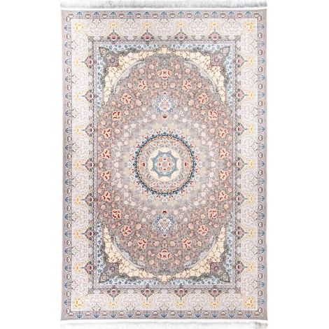 Tapis persan Rejina  - 150x100cm, Rectangular - 100% Acrylique - Tissé - Argent