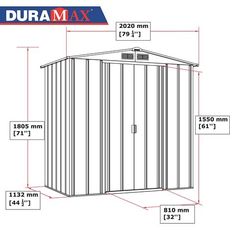 CASETA COBERTIZO METAL JARDIN ECO 6X4 GRIS DURAMAX (1/5)
