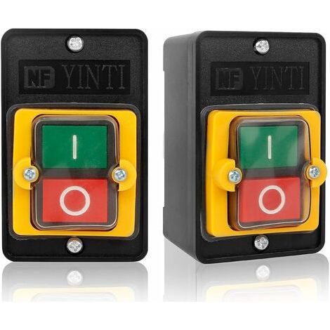 Interrupteur À Bouton Poussoir, 2 Pcs Commutateurs À Bouton-Poussoir Pour Équipements Mécaniques Et Machines Textiles, Bouton-Poussoir Imperméable Peut Contrôler Directement Le Moteur(Ac220V / 380V) (1/5)