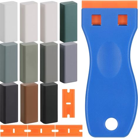17Pcs Kit de Réparation de Cire Dure, Kit de Réparation pour Sol Stratifié, Réparateur de Rayures pour Parquet, Meubles et Plans de Travail, Cire Colmatante avec Grattoir (1/5)
