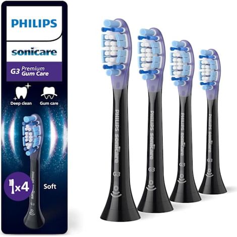 4 têtes de brosse de rechange pour Philips Sonicare - Emballages neufs et anciens envoyés aléatoirement - Noir G3