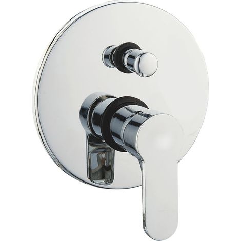 Miscelatore doccia ad incasso da parete con deviatore rubinetto monocomando cromato finitura- cromo lucido - confezione 1 (1/5)