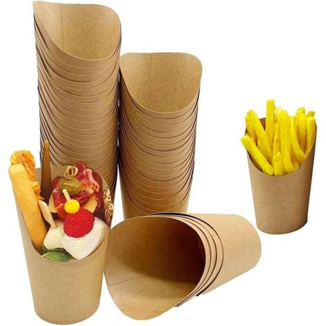 40 pièces, gobelets à frites 16 oz en carton kraft épais, résistants aux aliments, pour fêtes à emporter et événements festifs (1/5)